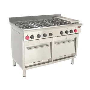 Cocina 6 platos 2 hornos, 1 plancha churrasquera