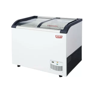 Congelador isla tapa de vidrio curvo 285 lts