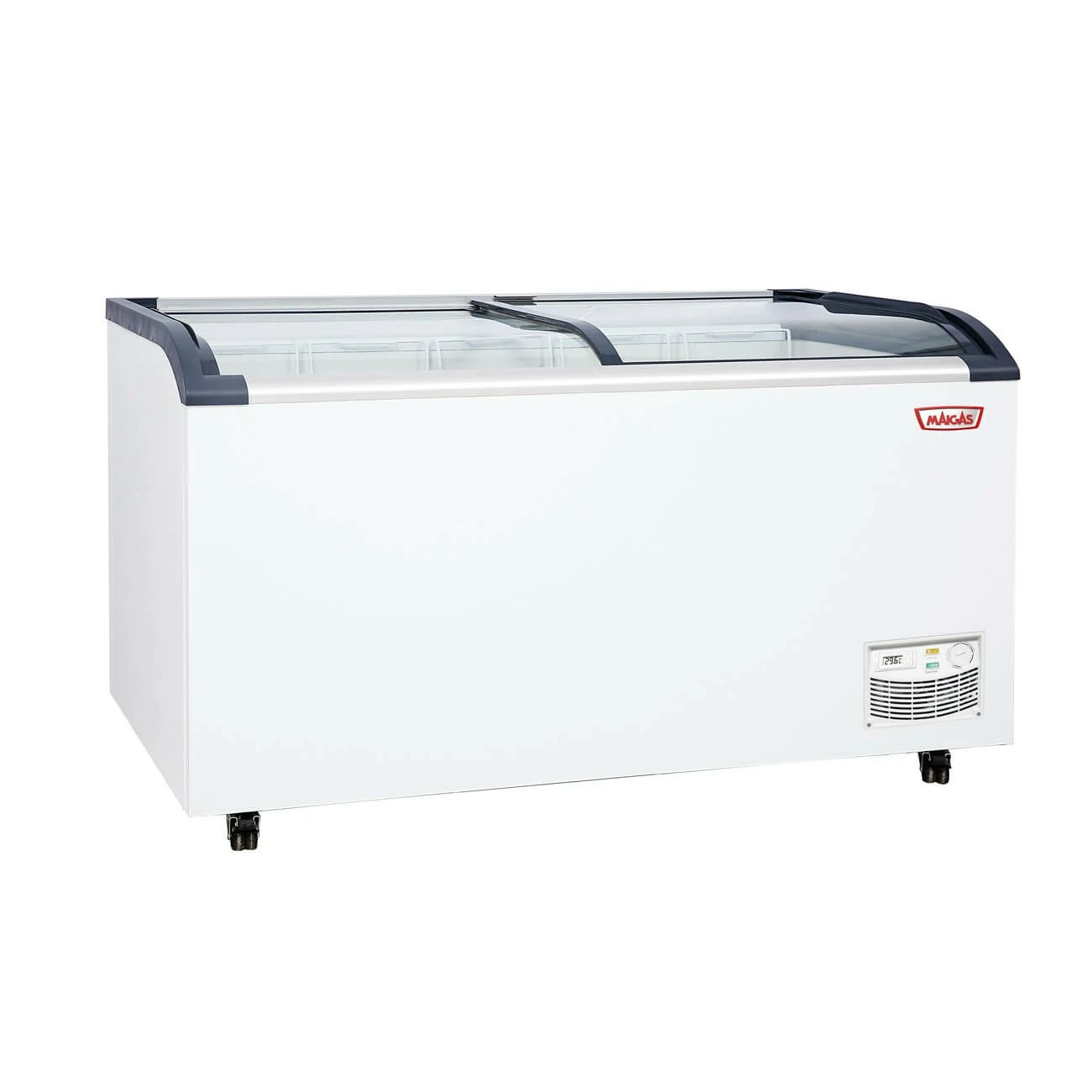 Congelador isla tapa de vidrio curvo 470 lts