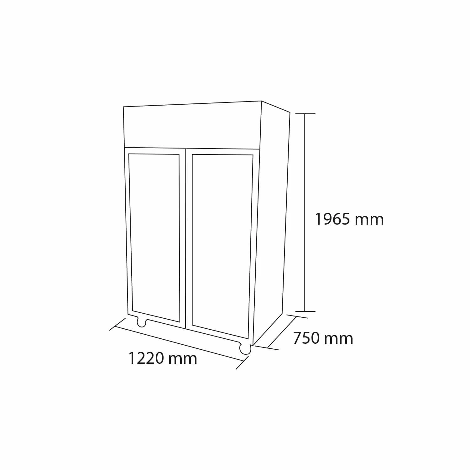 Congelador vertical 2 puertas 1.000 Lts